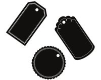 Etiquette ardoise à accrocher, stylo inclus, noir