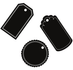 Etiquette ardoise à accrocher, stylo inclus, noir