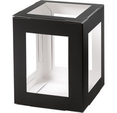 Pièces en carton pour lanterne, 135x135x180 mm, noir