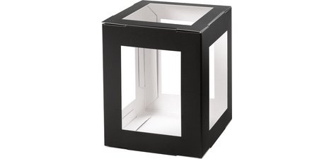 Pièces en carton pour lanterne, 135x135x180 mm, noir