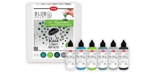 ViVA DECOR Set de peinture Blob Paint 'Parapluie', 6 pièces