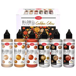 ViVA DECOR Set de peinture Blob Paint Golden Glow, 6 pièces