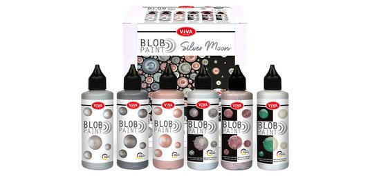 ViVA DECOR Set de peinture Blob Paint Silver Moon, 6 pièces
