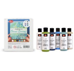 ViVA DECOR Set de peinture acrylique 'Ocean Dreams' 6 pièces