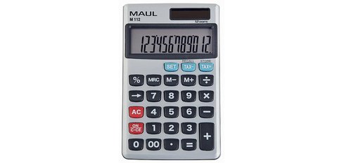 Calculatrice de poche M 112, 12 chiffres, argent