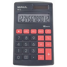 Calculatrice de poche M 12, 12 chiffres, noir