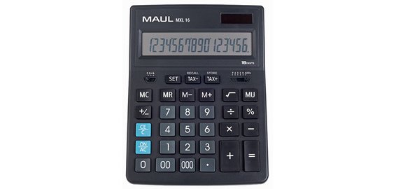 Calculatrice de bureau MXL 16, 16 chiffres, noir