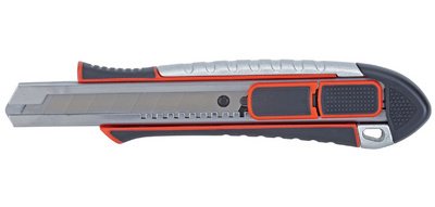 Cutter de sécurité tool, lame: 18 mm, argent/rouge