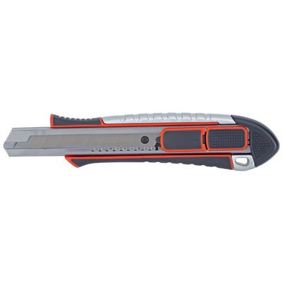 Cutter de sécurité tool, lame: 18 mm, argent/rouge