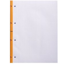 Bloc de cours, format A4, quadrillé, orange, 80 feuilles