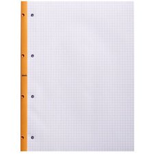 Bloc de cours, format A4, quadrillé, orange, lot de 3