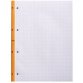 Bloc de cours, format A4, quadrillé, orange, lot de 3