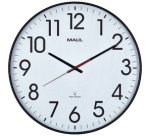 Horloge murale MAULclimb RC Ø47x5.5cm plastique argent/blanc avec pile
