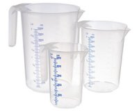Pitcher measuring jug in stackable polypropylene