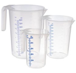 Pitcher measuring jug in stackable polypropylene