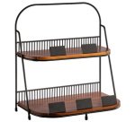 Etagère, 2 étages, hauteur: 400 mm, noir