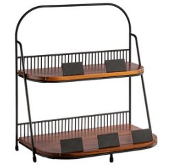 Etagère, 2 étages, hauteur: 400 mm, noir