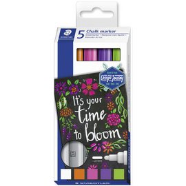 Lumocolor krijtmarker etui van 5 stuks