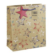 Sachet cadeau 'Etoiles Kraft', moyen