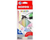 Crayon de couleur 'KOLORES Magik' effaçable,étui de 12
