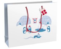 Geschenktas kerst 'Pinguïn' groot