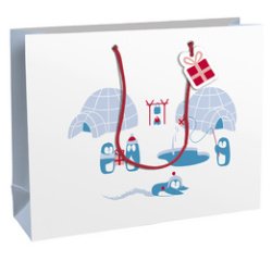 Sachet cadeau de Noël 'Pinguine', grand
