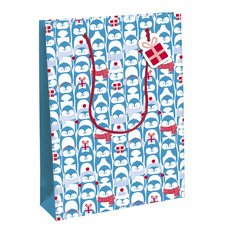 Geschenktas kerst 'Pinguïn' medium