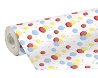Papier cadeau Alliance, largeur 70 cm - Rouleau de 50 m, Pois multicolor - Multicolore