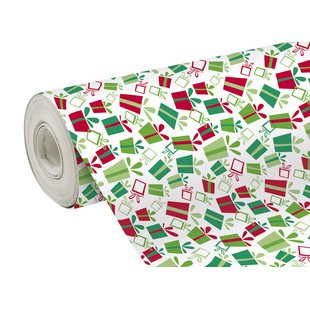 Gift wrapping paper Alliance, 70 cm width - 50 m roll, Gifts - Green