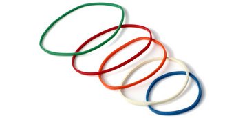 Elastiques sur carte RONDELLA, couleurs/tailles assorties