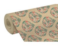 Geschenkpapierrolle kraft 70g, 5x0,70m, christbaumkugeln - mehrfarbig