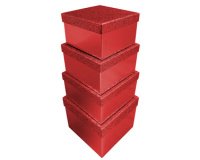 Set de boîtes cadeaux "Pailleté", 4 pièces