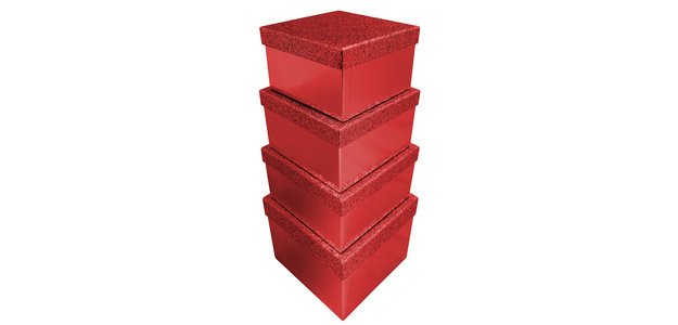 Set de boîtes cadeaux "Pailleté", 4 pièces