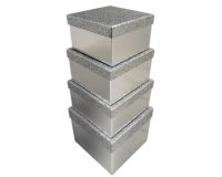 Set de boîtes cadeaux "Pailleté", 4 pièces