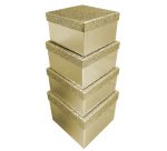 Boîtes cadeaux 'Pailleté or', set de 4