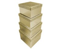 Set de boîtes cadeaux "Pailleté", 4 pièces