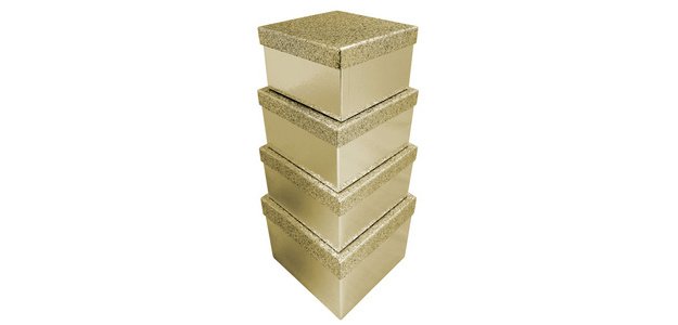 Set de boîtes cadeaux "Pailleté", 4 pièces