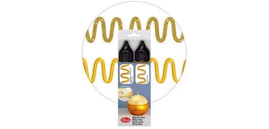 ViVA DECOR Candle Wachs Pen, 28 ml, set de 2, or