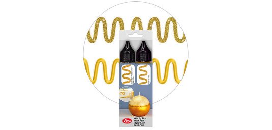 ViVA DECOR Candle Wachs Pen, 28 ml, set de 2, or