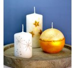 ViVA DECOR Candle Wachs Pen, 28 ml, set de 4, argent/or