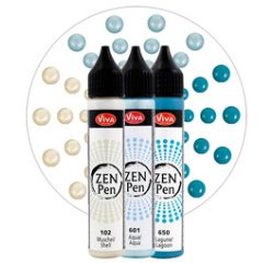 ViVA DECOR Stylo à perle Zen Pen 'Journée à la mer',set de 3