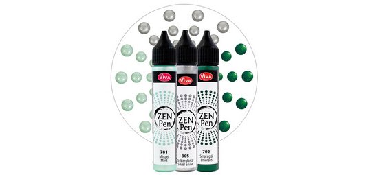 ViVA DECOR Stylo à perle Zen Pen 'Couleur du milieu',set de3