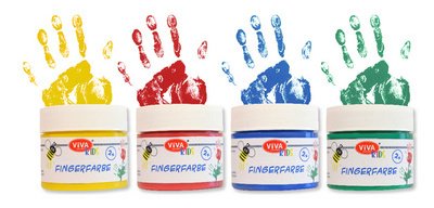 ViVA DECOR Peinture au doigt 'ViVA KIDS', set de 4 Basic