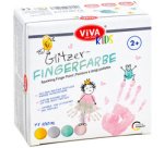 ViVA DECOR Peinture au doigt 'ViVA KIDS', set de 4 Pailleté