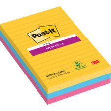 Bloc note adhésif Carnival ligné Super Sticky Notes 101 x 101 mm - bloc de 70 feuilles