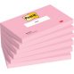 Notes Super Sticky Rose Flamingo 76 x 76 mm. Lot de 6 blocs de 90 feuilles.