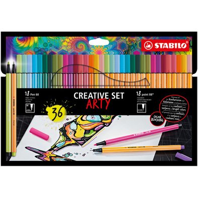 Set créatif point 88/Pen 68 ARTY, étui carton de 36