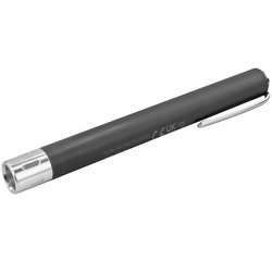 Lampe stylo PLC15B, avec ampoule, noir/argent