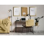 Tableau blanc design Kamashi, 600 x 450 mm, or