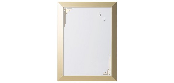 Tableau blanc design Kamashi, 600 x 450 mm, or